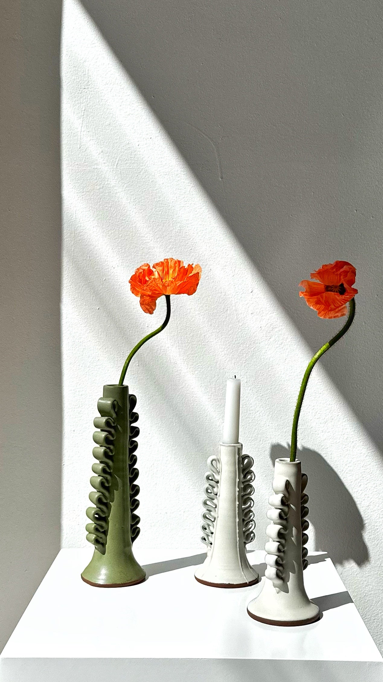 CANDELABRO RIBETE VERDE OLIVA