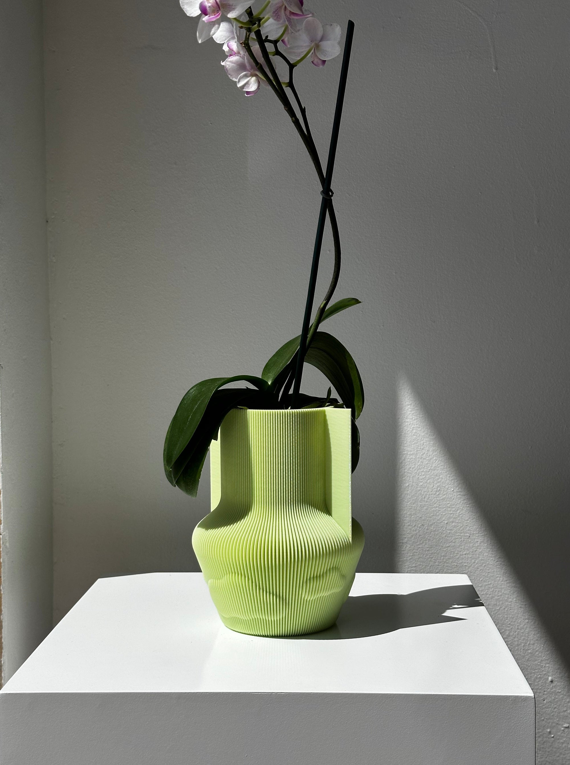 CLOUD VASE BY UAU PROJECT YELLOW WITH ORCHID
